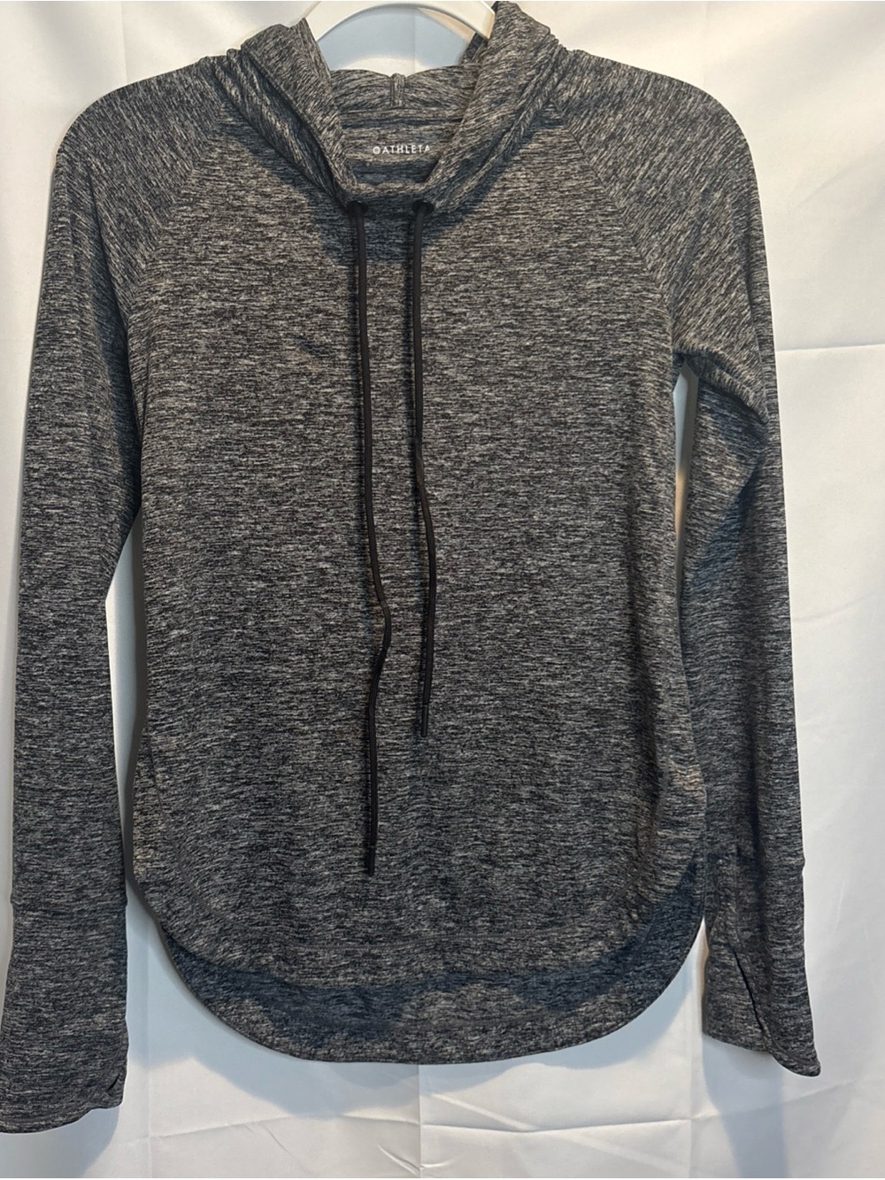 Athleta Charcoal Heather Drawstring Hoodie